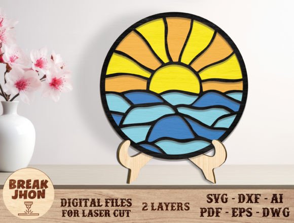 Download Layered Stained Glass Summer Cut File - Summer cut file Collection