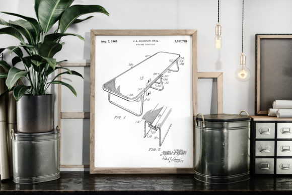 Download Camp Cot 1965 Vintage Patent Art Poster - 1965 Collection