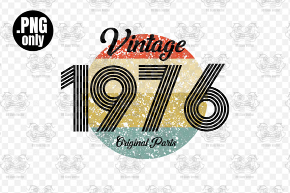 Download Vintage 1976 Birthday Sublimation Png - Premium Resources