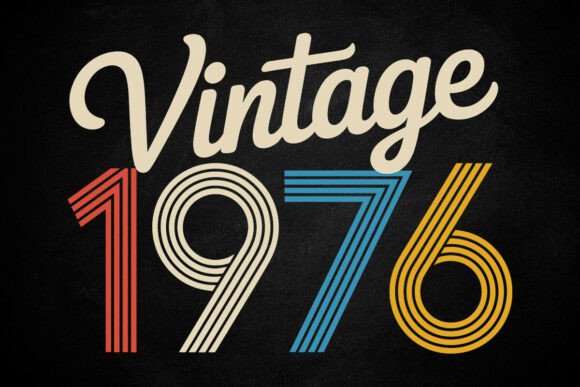 Download Vintage 1976 SVG, 50th Birthday Vector - 1976 Collection